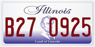 IL license plate B270925