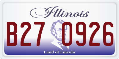 IL license plate B270926