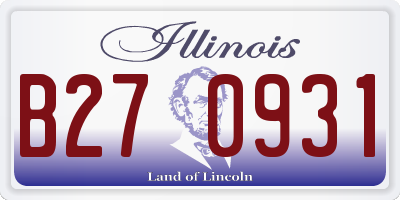 IL license plate B270931