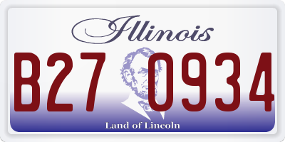 IL license plate B270934