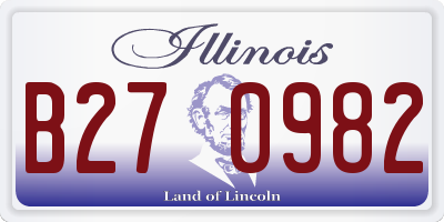 IL license plate B270982