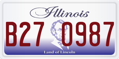 IL license plate B270987