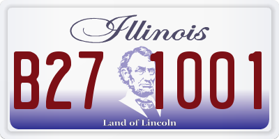 IL license plate B271001