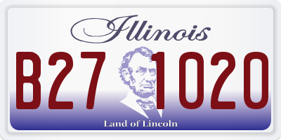 IL license plate B271020