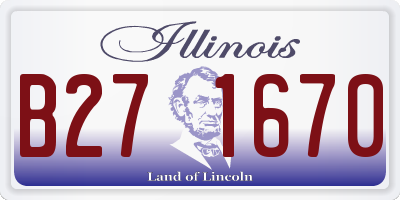 IL license plate B271670