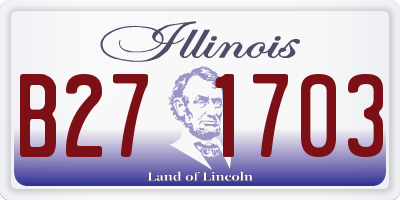 IL license plate B271703