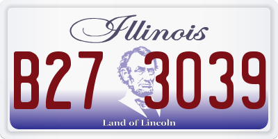 IL license plate B273039