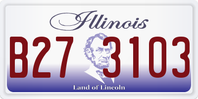 IL license plate B273103