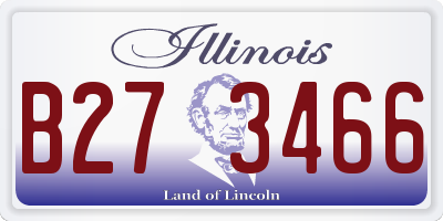 IL license plate B273466