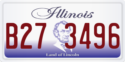 IL license plate B273496
