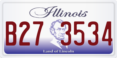 IL license plate B273534