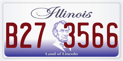 IL license plate B273566