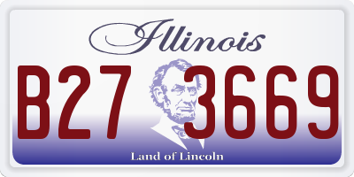 IL license plate B273669