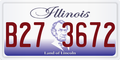 IL license plate B273672