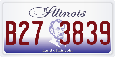 IL license plate B273839