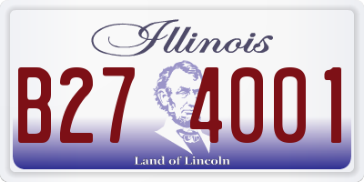 IL license plate B274001