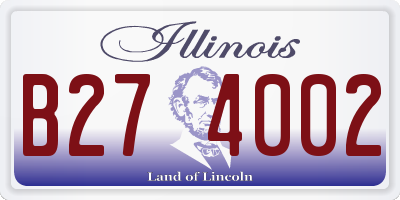 IL license plate B274002