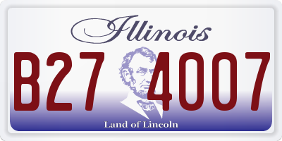 IL license plate B274007