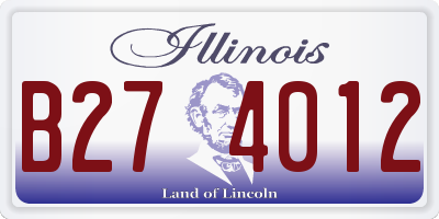 IL license plate B274012