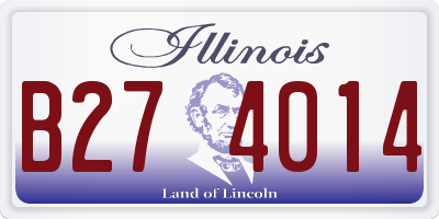IL license plate B274014
