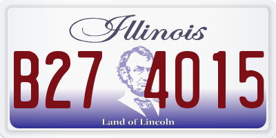 IL license plate B274015
