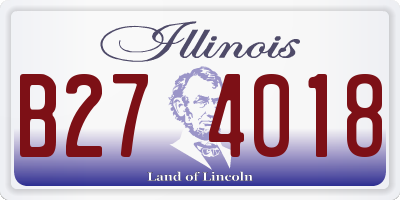 IL license plate B274018