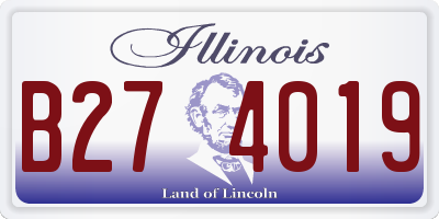 IL license plate B274019