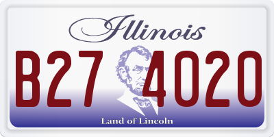 IL license plate B274020