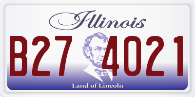 IL license plate B274021