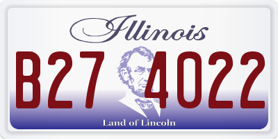 IL license plate B274022
