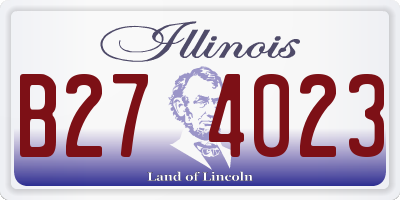 IL license plate B274023