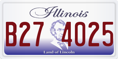 IL license plate B274025