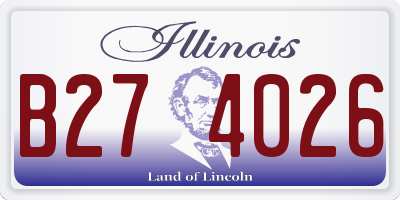 IL license plate B274026