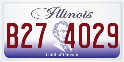 IL license plate B274029
