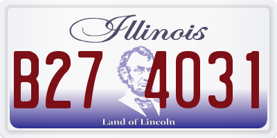 IL license plate B274031