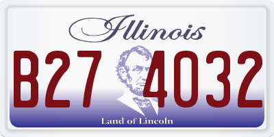 IL license plate B274032