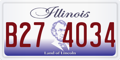 IL license plate B274034