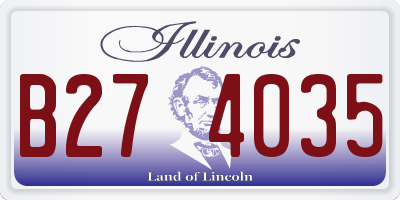 IL license plate B274035