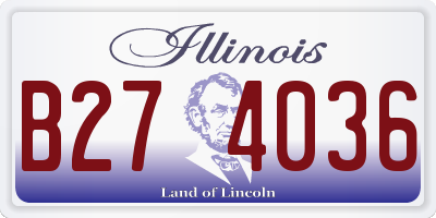 IL license plate B274036