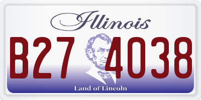 IL license plate B274038