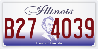 IL license plate B274039