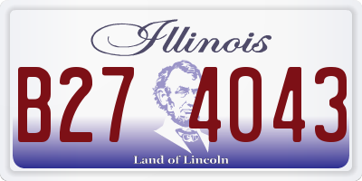 IL license plate B274043