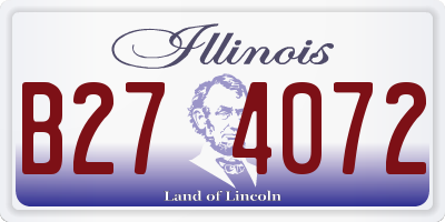 IL license plate B274072