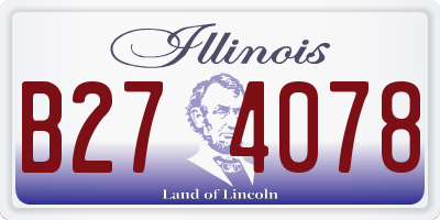 IL license plate B274078