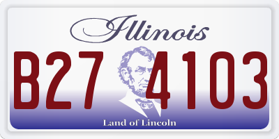 IL license plate B274103