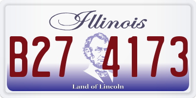 IL license plate B274173