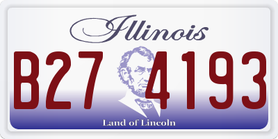 IL license plate B274193