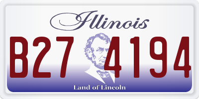 IL license plate B274194