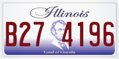 IL license plate B274196