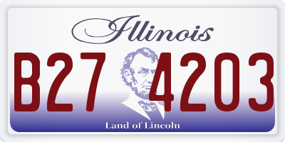 IL license plate B274203